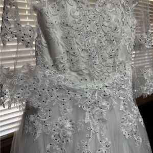 Elegant White Baptism Lace Dress size 6
